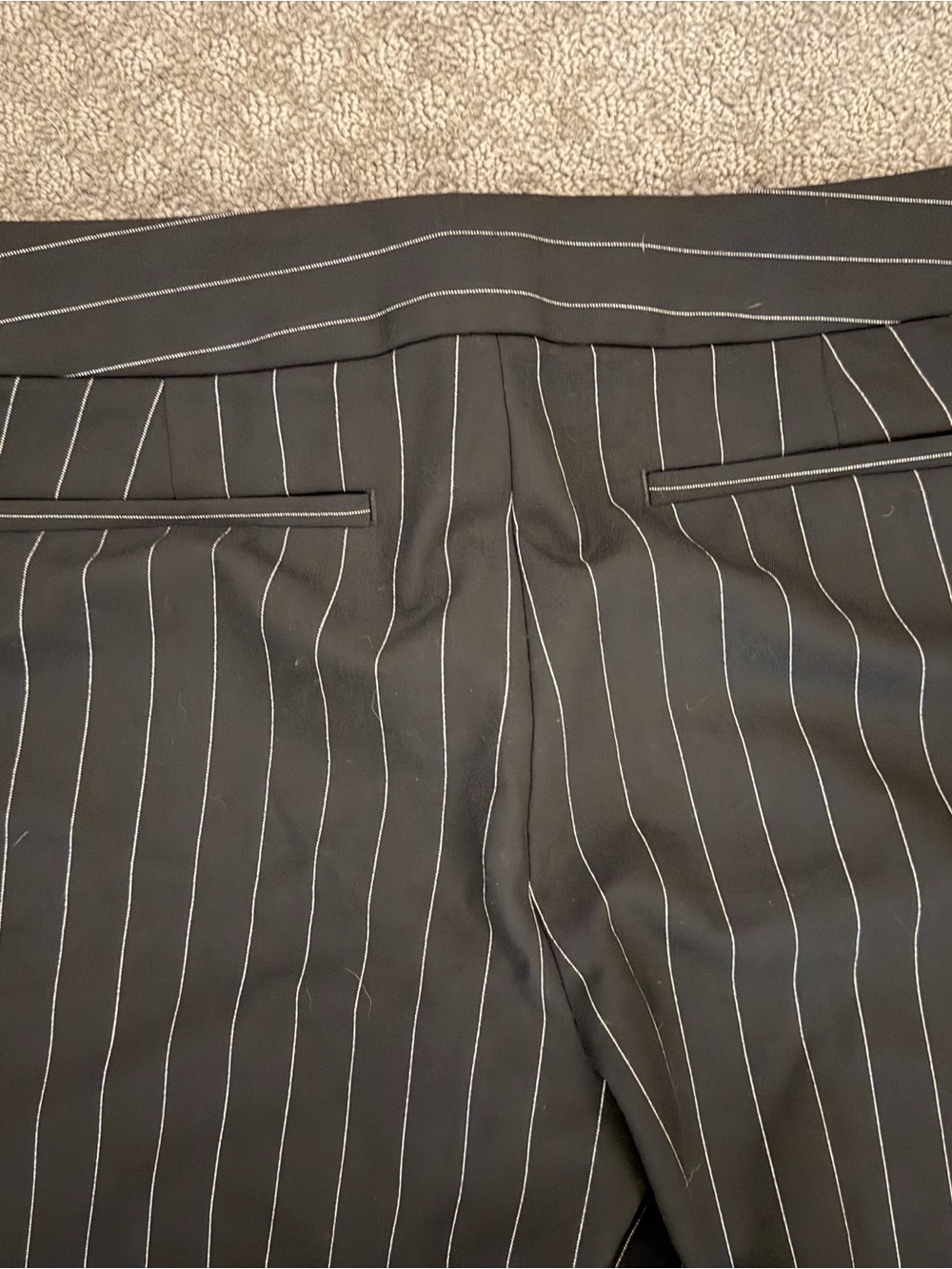 LOFT Black Pinstripe Pants - size 12 - Picture 3 of 6
